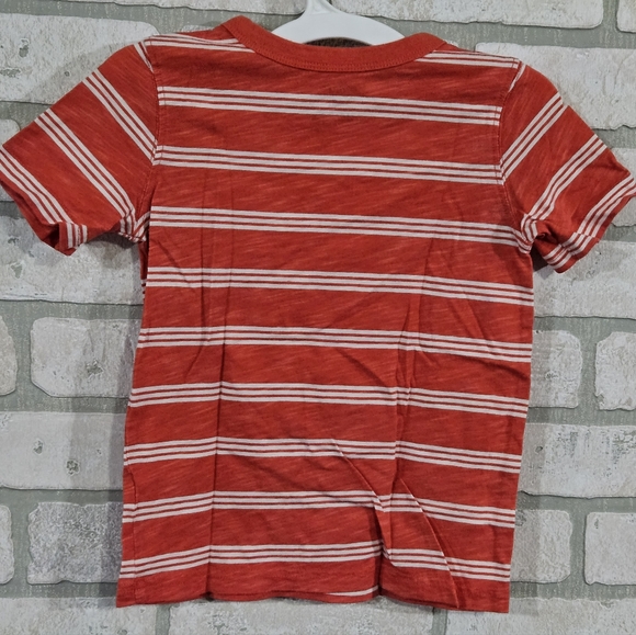 Carter's Boys Short Sleeve Orange w/ White Striped Tee Size 3T - Picture 2 of 3